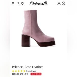 Palencia rose leather L'intervalle brand boot